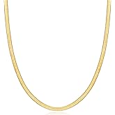 Barzel 18K Gold Plated Herringbone Chain Necklace 4MM Wide