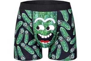COZYMATE Novelty Funny Boxers Underwear Gag Gifts for Men Pickles Boxer Briefs Shorts White Elephant Gift for Adults
