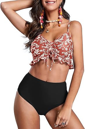 padded ruffle bikini top