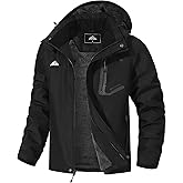 MAOYSSEN Men's Mountain Ski Jacket Waterproof Winter Coat Warm Snowboarding Jacket Snow Windbreaker Hooded for Hiking