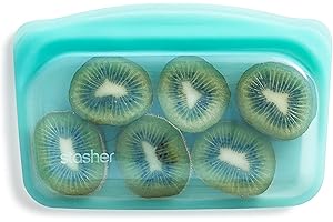 Stasher Reusable Silicone Food Bag, Snack Bag, Storage Bag, Aqua, 4.5"/9.9oz