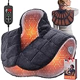 UTK 30s Fast Heating Pad for Neck Shoulder and Back, 6X Deeper Pain Relief Weighted Far Infrared Heating Pads, 8 Heat Options Max 159℉, 16 Auto Timer, 24"x20" Extra Large, Gifts for Women, Men (Grey)