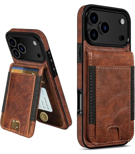 Meifigno Designed For IPhone 17 Pro Max Case Wallet (3-4 Cards & Cash), Built-in Mirror & Kickstand, Surround Raised Lens Protection, For 17 Pro Max Case With Card Holder For Women