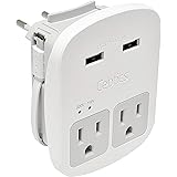 European International Travel Adapter Plug Kit Grounded Dual USB - 2 USA Outlets Input Plugs for Europe, Asia, China, Usa, So