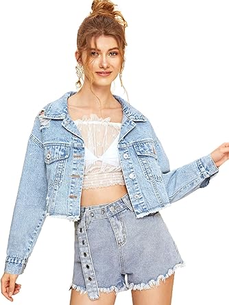 cropped denim jacket ripped