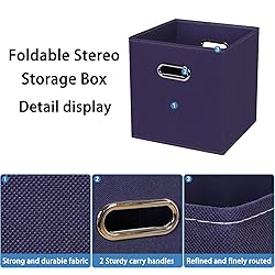 STOREONE 13 Inch Cube Organizer Bins ,Black Fabric