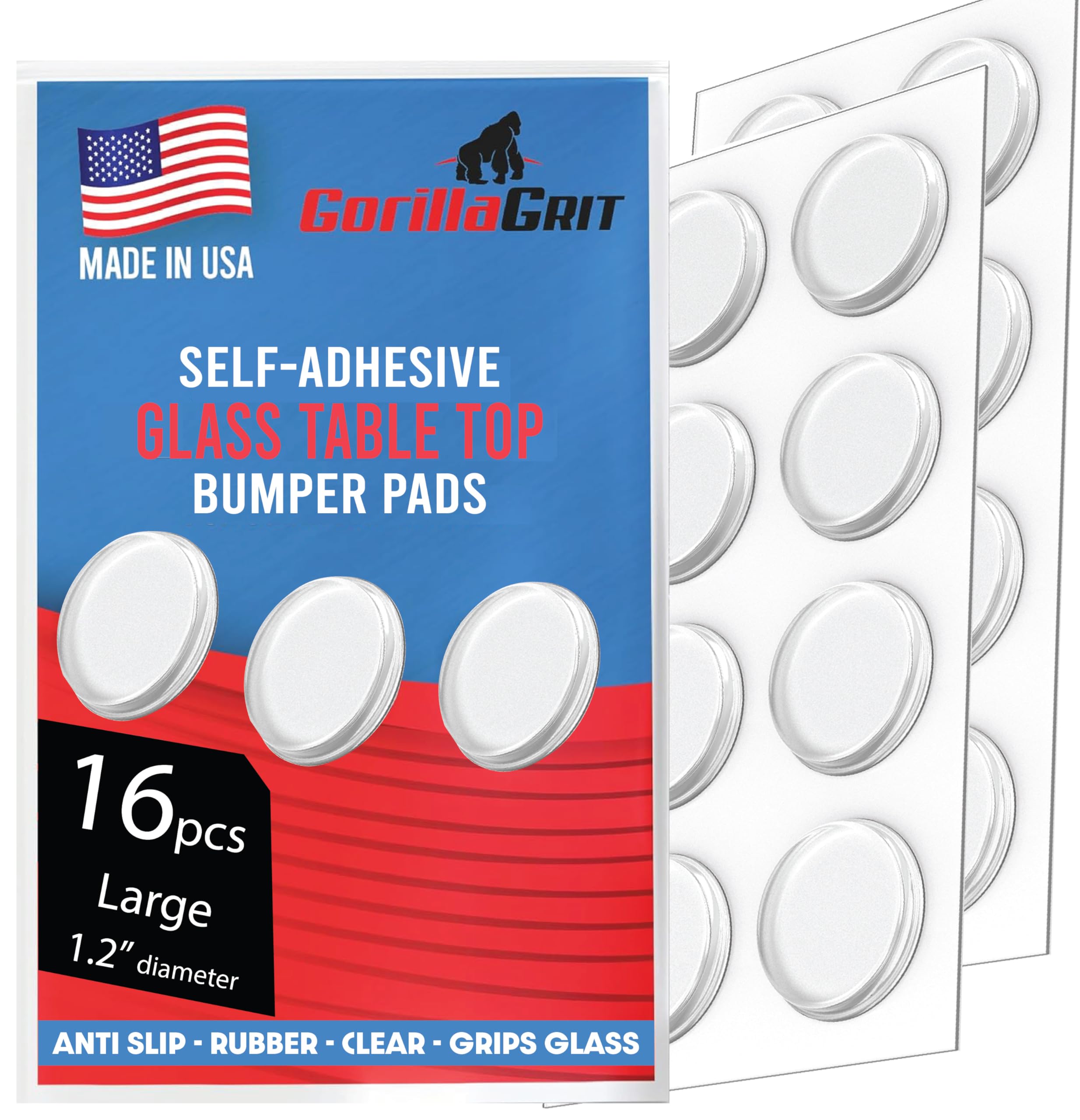 Photo 1 of Round Clear Adhesive Bumpers Large - Transparent Self Stick Rubber Pads for Glass Table Top, Furniture, Laptop, Mirrors - 16 PCs