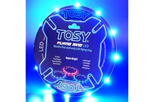 TOSY Flying Ring - 12 LEDs, Super Bright, Soft, Auto Light Up, Safe, Waterproof, Lightweight Frisbee, Cool Birthday, Camping,