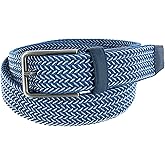 Greg Norman Men's Two Tone Stretch Belt, 38, Blue and White