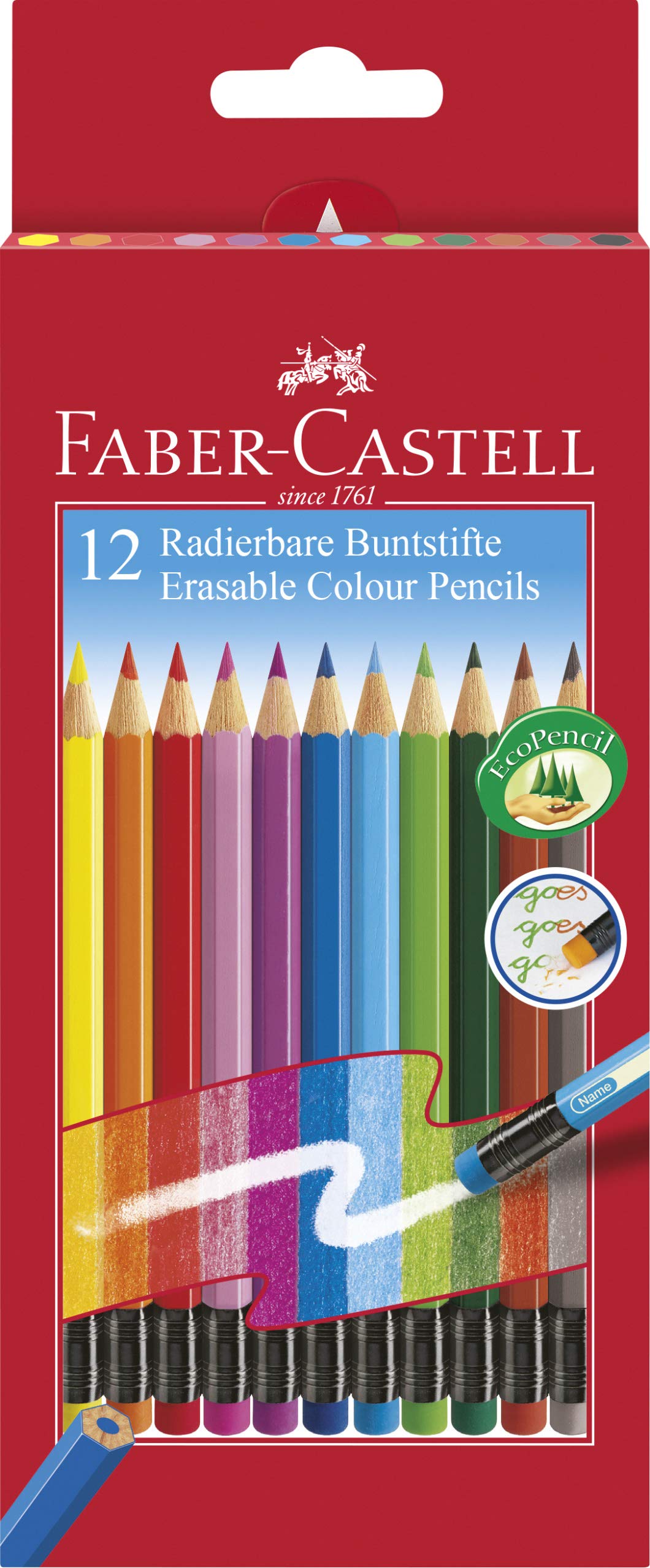 Faber-Castell 12 Erasable Colour Pencils, F116612