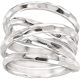 Silpada 'Wrapped Up' Overlapping Textured Band Ring in Sterling Silver