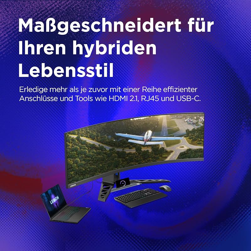 R45w-30 Gaming Monitor | 44,5 Zoll |DQHD| 5120x1440 | 165Hz | 450 nits | 1ms Reaktionszeit | HDMI | DP | AMD Radeon FreeSync | schwarz