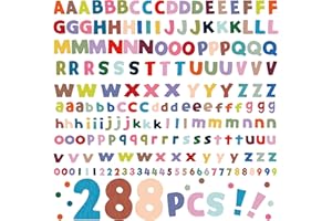 288 PCS Alphabet Combo Set, Large Size Letters Uppercase/Lowercase Letters, Numbers & Punctuation, Accents Cutouts for Classr