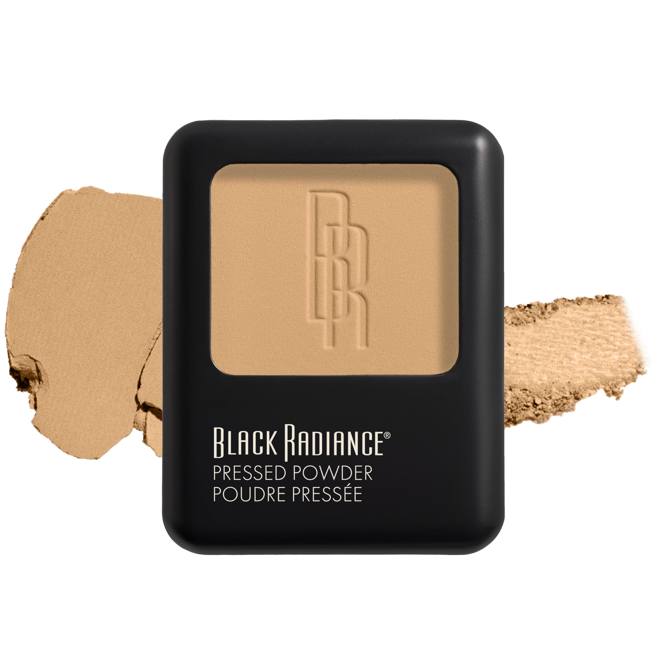 Photo 1 of Black Radiance Pressed Powder, Pigment-Rich Matte Finish for Light Skin Tones, Oil-Absorbing Compact with Mirror & Sponge - Crème Fresh