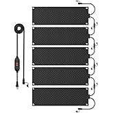 LulnCush Snow Melting Mat for Stairs, 5 Pack 10" x 30" Outdoor Heated Mat, Anti-Slip Mats for Outdoor Stairs,Steps, Walkway, 
