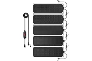 LulnCush Heated Snow Melting Mat for Stairs, 5 Pack 10" x 30" Outdoor Heated Mat Graphene 2.0 Ice Melting Mat, Connectable fo