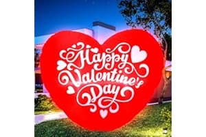 VIHOSE Valentine's Day Blow Up Yard Decorations 4.27 Ft Mardi Gras Inflatable Decor LED Lights Inflatable Decoration for Romantic Party Wedding Carnival Night Patio Yard(Heart)