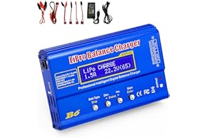 LiPo Battery Charger, Smart Charger Discharger, Built-in Balancer for 1S-6S LiPo/Li-ion/Life & 1S-15S NiCd/NiMH, LCD Display