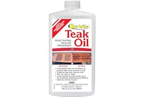 STAR BRITE Marine Grade Teak Oil - Long-Lasting, UV-Resistant Wood Sealer & Preserver With UV Protection for Boats, Outdoor Furniture & All Fine Wood