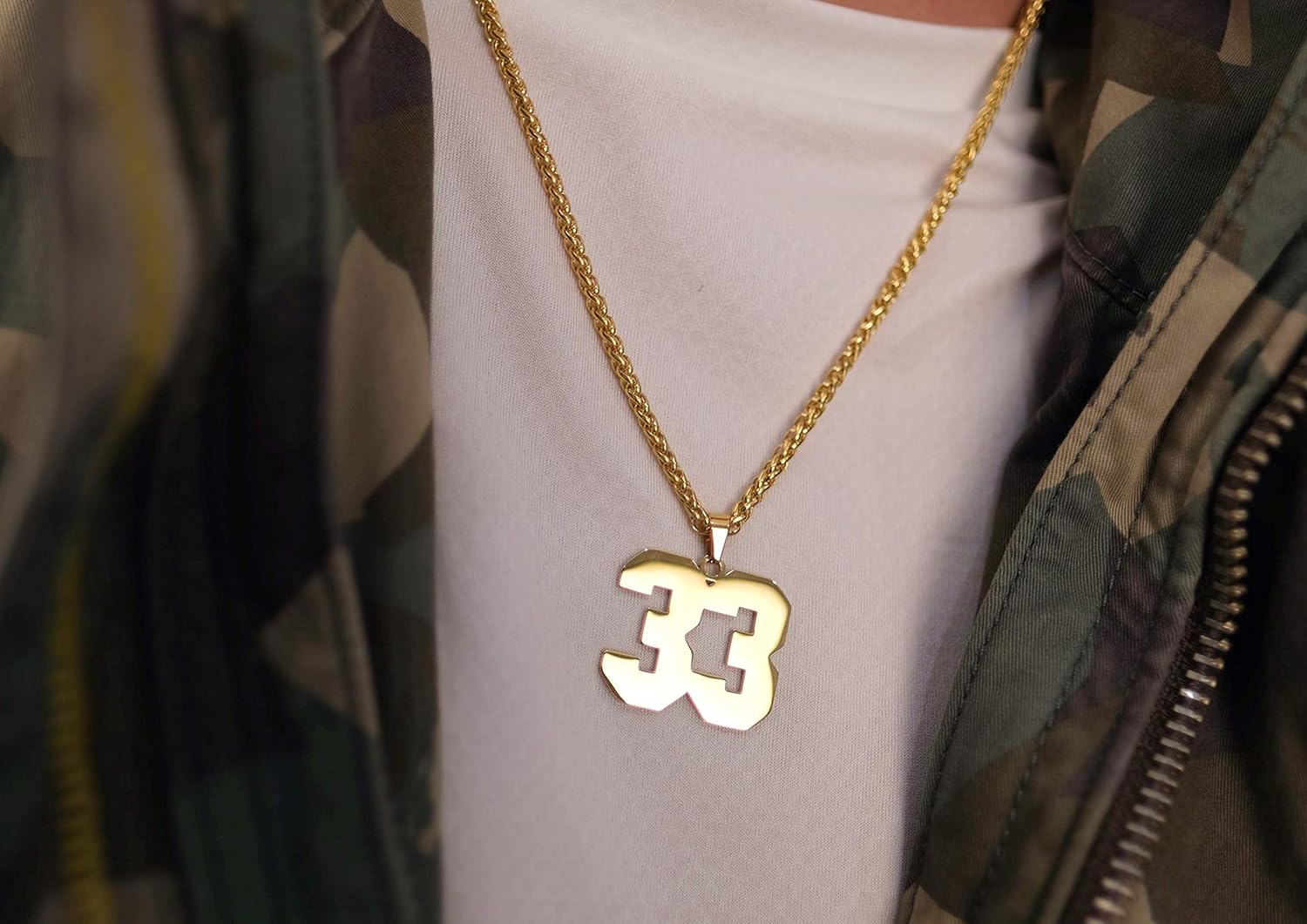 YSAHan Sports Number Necklace Personalized Customized 1 to 99 Stainless Steel Birth Year Lucky Number Pendant Jewelry for Boys Mens 3mm Keel Link Chain: Jewelry