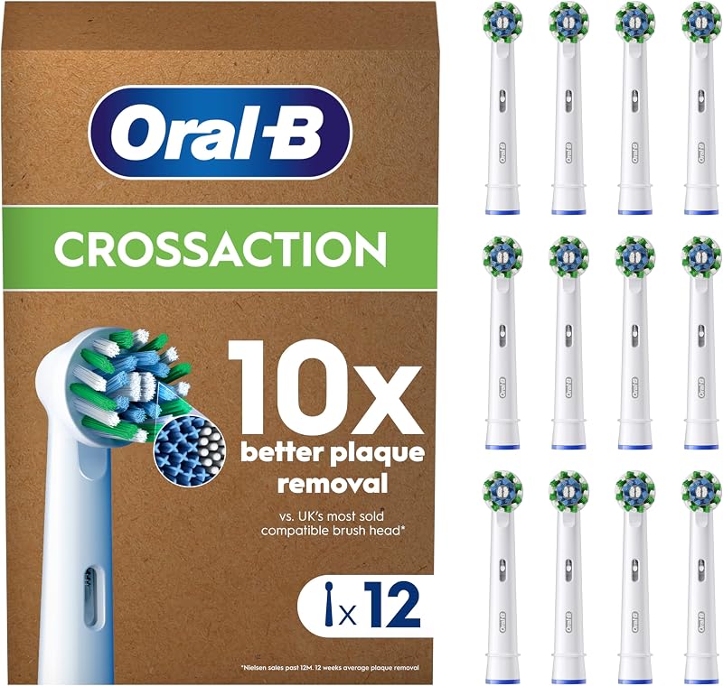 Oral-B Pro Cross Action Replacement Head Pack 12 X-Shape Bristles White