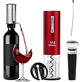 Rechargeable Electric Wine Bottle Opener Set with Wine Aerator, Foil Cutter, Bottle Stoppers, and Wine Aerator Pourer Spout —