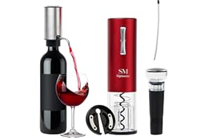 Rechargeable Electric Wine Bottle Opener Set with Wine Aerator, Foil Cutter, Bottle Stoppers, and Wine Aerator Pourer Spout —