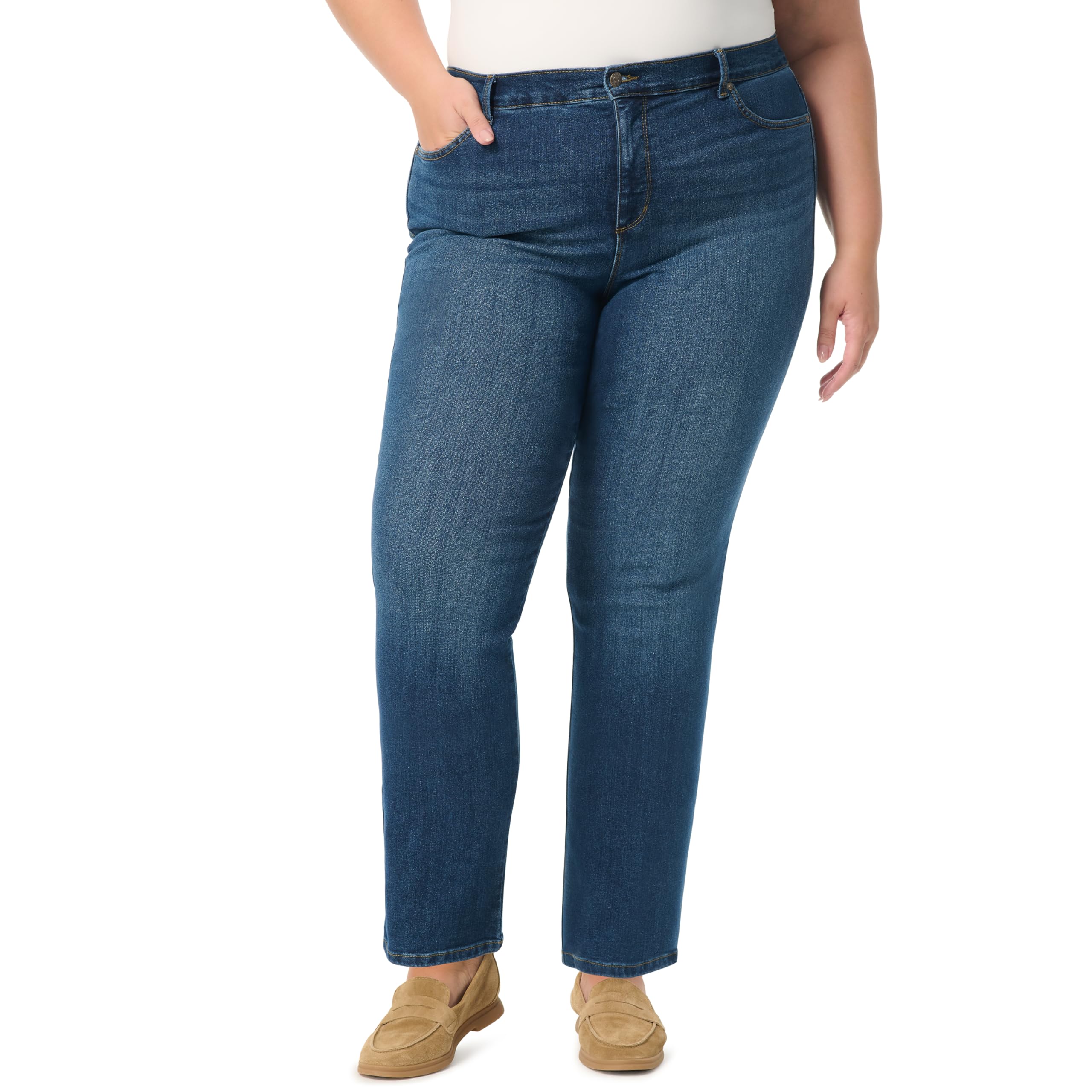 Gloria Vanderbilt Womens Amanda Classic High Rise Tapered Jean Plus