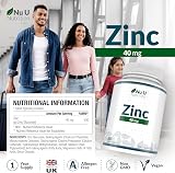 Nu U Nutrition Zinc Tablets 40mg - 365 Vegan Easy Swallow - UK Made view 2