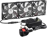 GDSTIME 3 x 120mm 360mm Cabinet Fan with 220V AC Plug 83.2 CFM each