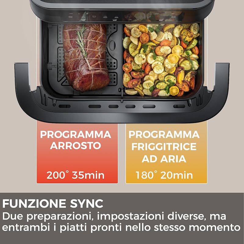 Friggitrice ad Aria Flexi | 11L con Divisorio e Finestra