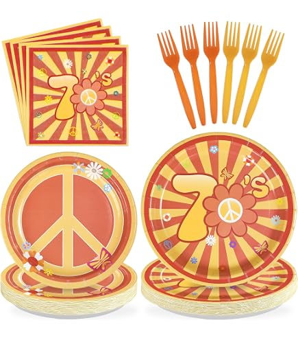 Amazon.com: Fun Express Totally 70s Party Square Paper Dinner