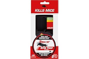Tomcat Spin Trap for Mice, Fully Enclosed Mouse Trap Provides a Quick, No-Mess Kill, 2 Traps