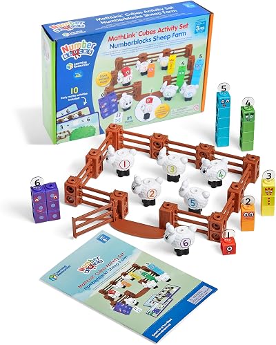 Learning Resources Numberblocks Sheep MathSet – 53 MathLink Cubes 6 Numberlings