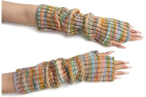 F Flammi Wool Blended Arm Warmer Winter Novetly Fingerless Gloves Knit Mitten Gloves Wrist Warmer for Women