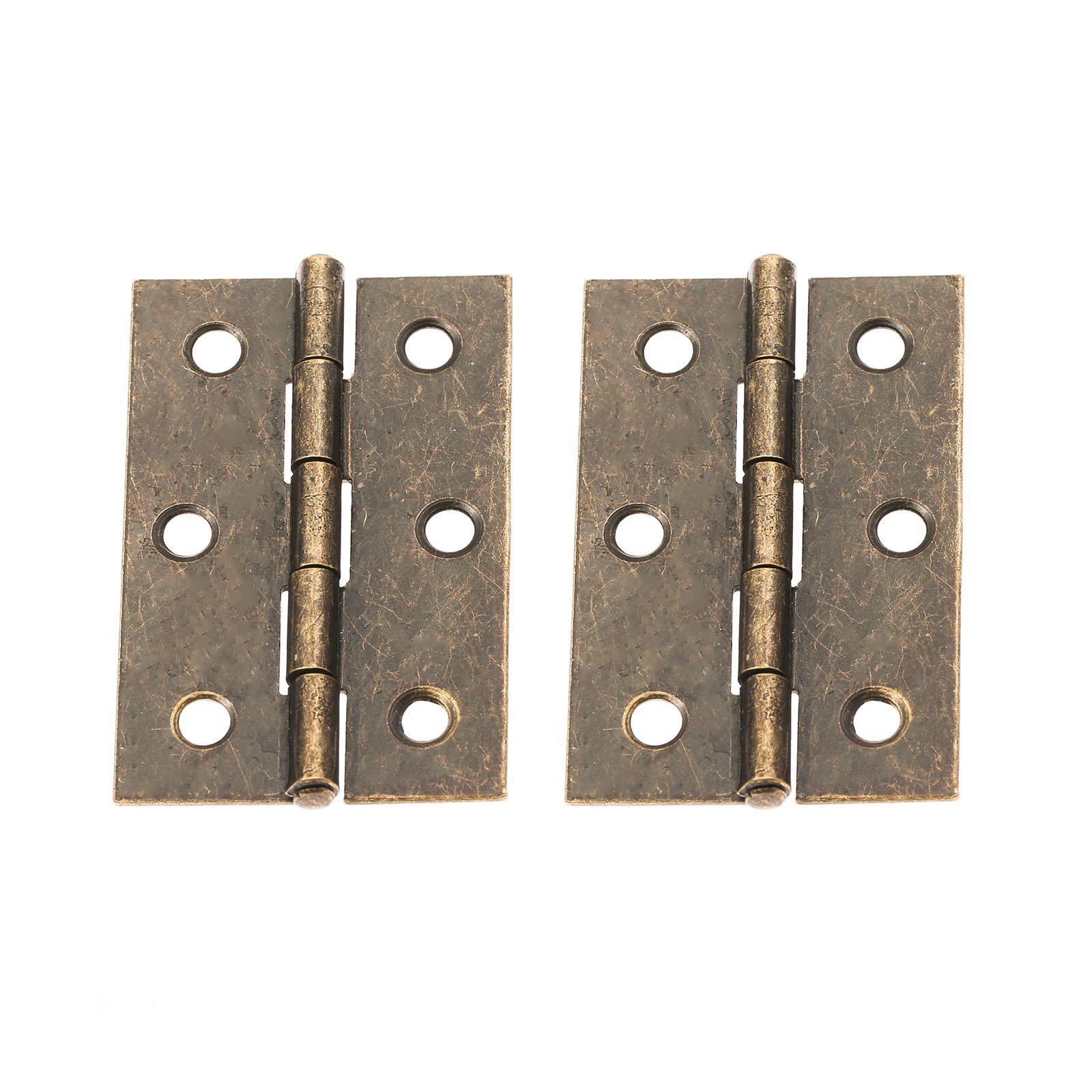 Dophee 2Pcs 2.56"x1.57" Retro Style Antique Bronz Iron Decorative Hinges for Wooden Jewelry Box Case
