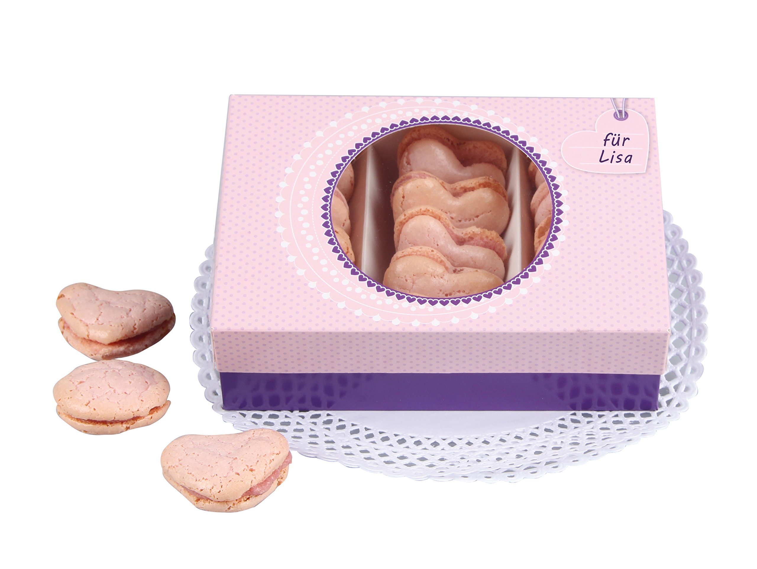 Dr.Oetker Present-Box (for Macaroons and Cookies) Set of 2 17x12x6 cm in rosa, Fabric, Pink/Violet, 17 x 12 x 6 cm