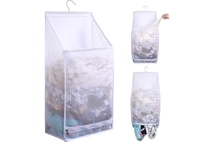 Hanging Collapsible Breathable Mesh laundry bags,Fast Drying Portable Space Saving Laundry Hamper for dorm,Rv Laundry Hamper 