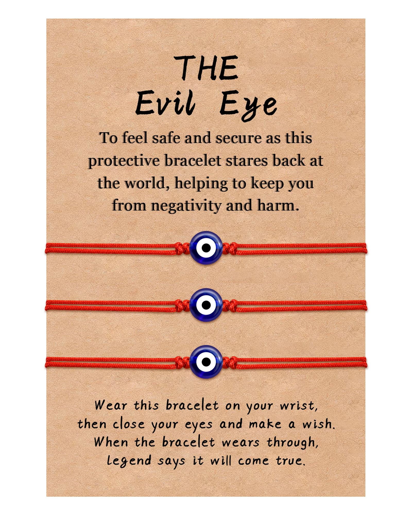 YELUWA 3Pcs Red Evil Eye Bracelets for Women Men Good Luck Jewelry Nazar Kabbalah Protection Couple Friendship Family Ojo Turco Strings Lucky Charm Gifts for Birthday — image 1