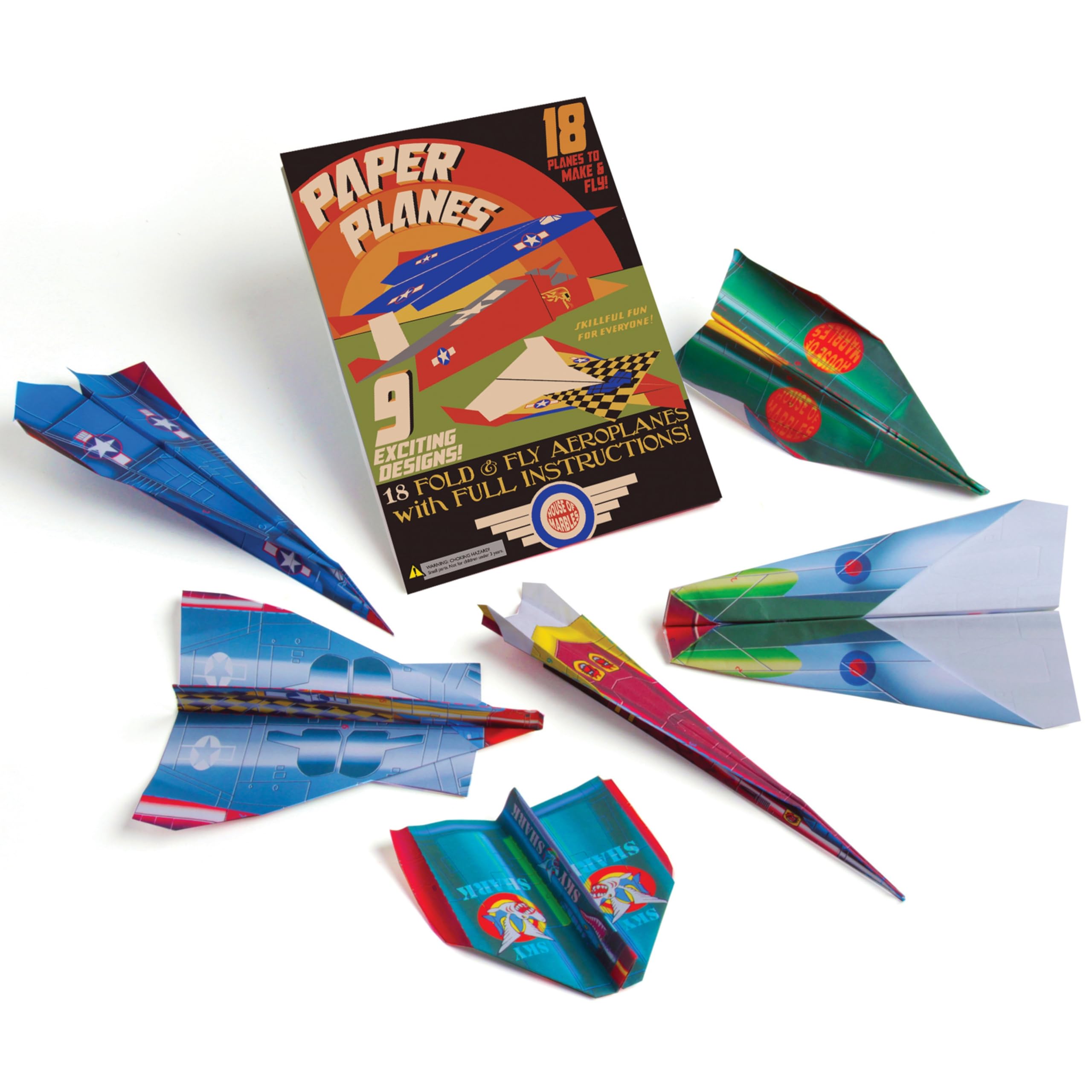 House of Marbles Paper Airplane Kit - Includes 18 Paper Airplanes!