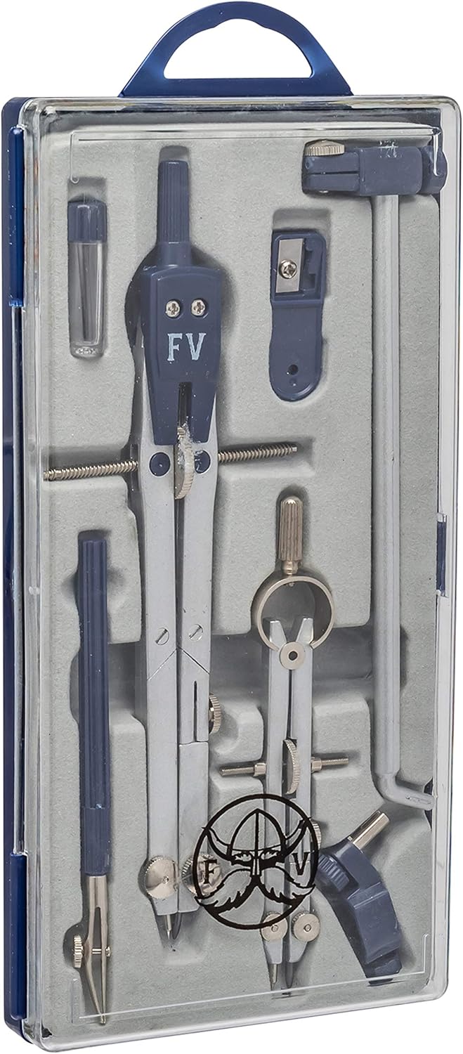 Drafting Compass for Geometry Set - Drawing Compass Geometry Set for Drafting, Math and Making Circles with Large Extension Beam for School, Drafting, Engineering and Architecture : Office Products