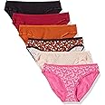 Amazon Essentials Women's Cotton Bikini Brief Underwear (Available in Plus Size), Pack of 6