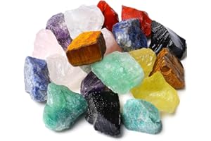 DUQGUHO 1 Lbs Crystals Raw Natural Rough Stones Natural Bulk 1’’ Color Rocks Gemstone for Lapidary Tumbling Cabbing Fountain Rocks Polishing Reiki Energy Balance Home Decoration 10 Pcs