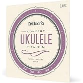 D'Addario Ukulele Strings Titanium Concert EJ87C, 4-String Set | D'Addario ukulele strings deliver warm tone, excellent intonation, tuning stability and long-lasting performance.