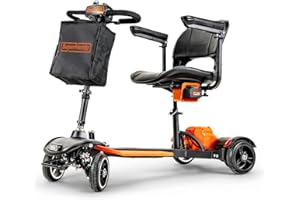 SuperHandy Passport Prime Power Mobility Scooter – Ultralight Aviation-Grade Aluminum Frame, Foldable & Compact, for Indoor &