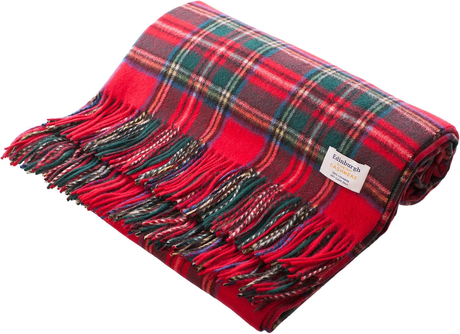 Edinburgh 100% Cashmere Scottish Tartan Rug / Blanket Stewart Royal (One Size)