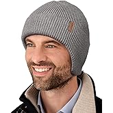 FURTALK Winter Beanie Hats with Earflap for Men Warm Fleece Line Knitted Outdoor Caps