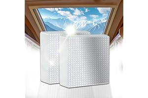 ESMING 2Pack 14"x14"x3" RV Skylight Insulator,RV Vent Insulator, RV Skylight Cover with Reflective Surface, Waterproof RV Insulation, RV Sunroof Skylight Insulates Light and Reduces Noise