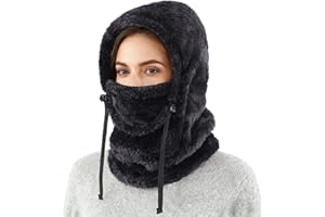 Connectyle Balaclava Hood Winter Hat for Men & Women Windproof One-Piece Fleece Hooded Scarf Ski Mask Cold Weather Hat