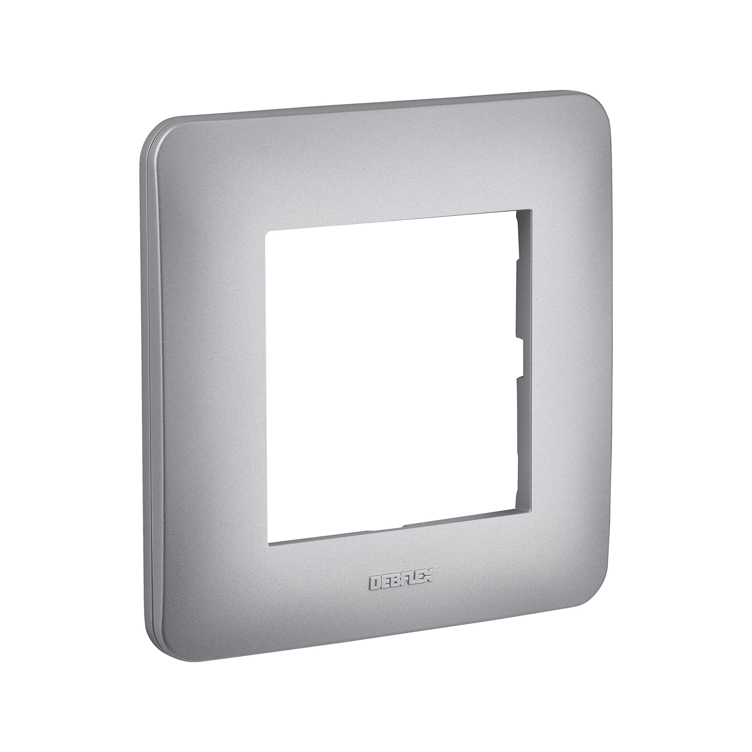 Electric Plate - Switch for Socket - Electrical Switch Socket - Plastic Plate - Wall Socket - Socket with Switch - Casual Range - Single Plate - Debflex | Silver Debflex — image 1